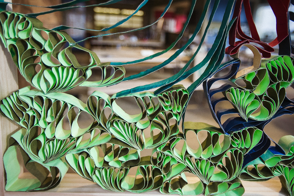 Sculptural quilling installation by DUOFAB