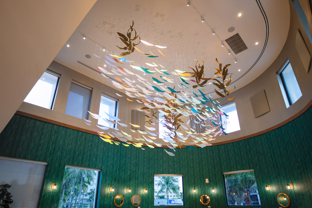 Hanging fish art installation by DUOFAB