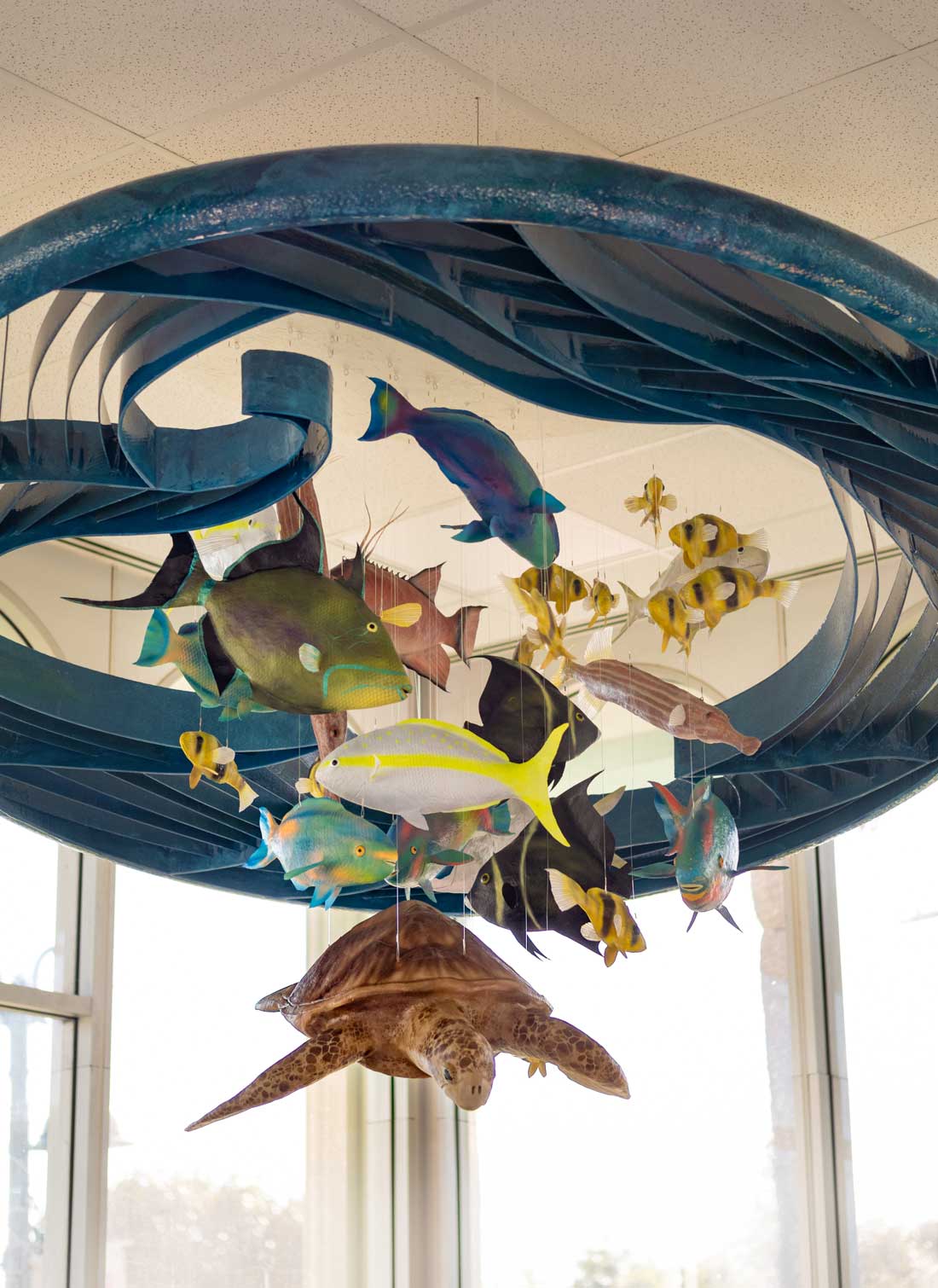 Reeference installation art at Lantana Library by DUOFAB artist Ashley Nardone