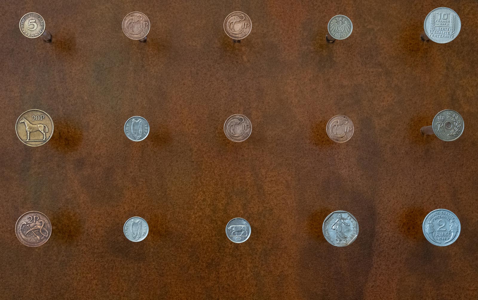 Coin art installation by Ashley Nardone